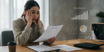 Person reviewing debt consolidation plan with reduced payments on a laptop