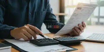 Small business owner planning for 2025 IRS tax changes with documents and calculator