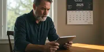 Person reviewing 2025 unemployment benefit details on a tablet