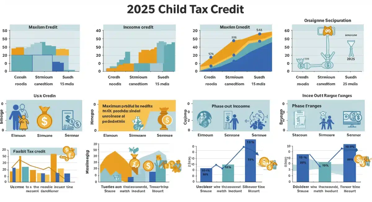 Infographic showing 2025 Child Tax Credit income thresholds and credit amounts
