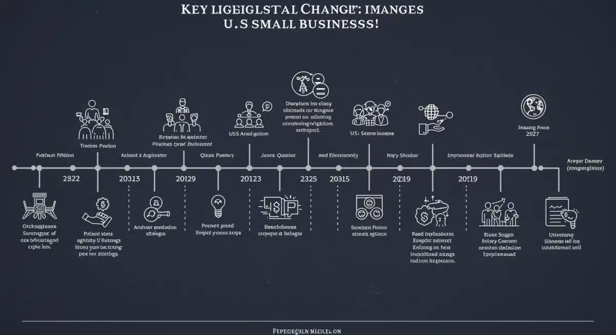 Timeline graphic of key legislative changes for US small businesses in 2025