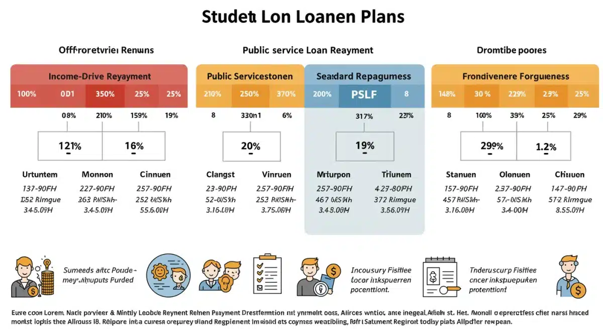Infographic comparing student loan repayment plan features