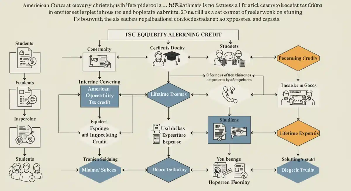 Flowchart detailing eligibility requirements for American Opportunity Tax Credit and Lifetime Learning Credit
