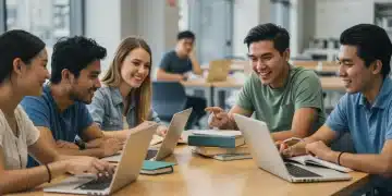 Students optimizing education budget with digital textbooks and study groups