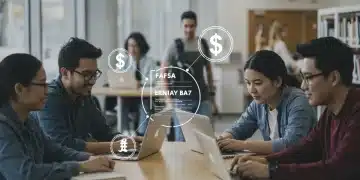 College students studying, discussing FAFSA changes and future financial aid applications