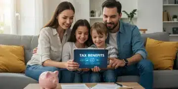 Happy family reviewing 2026 Child Tax Credit information on a tablet
