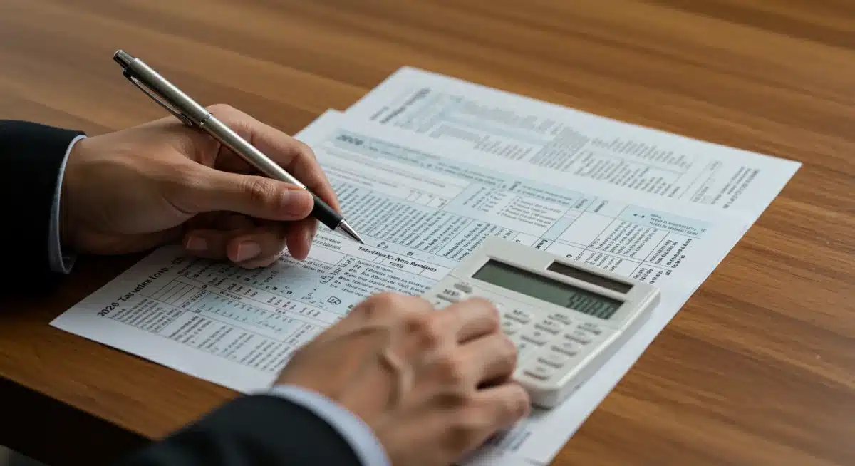 Hands filling out 2026 tax forms for Child Tax Credit