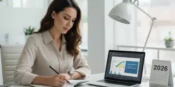 Woman studying online for 2026 continuing education credits, focused on career advancement.