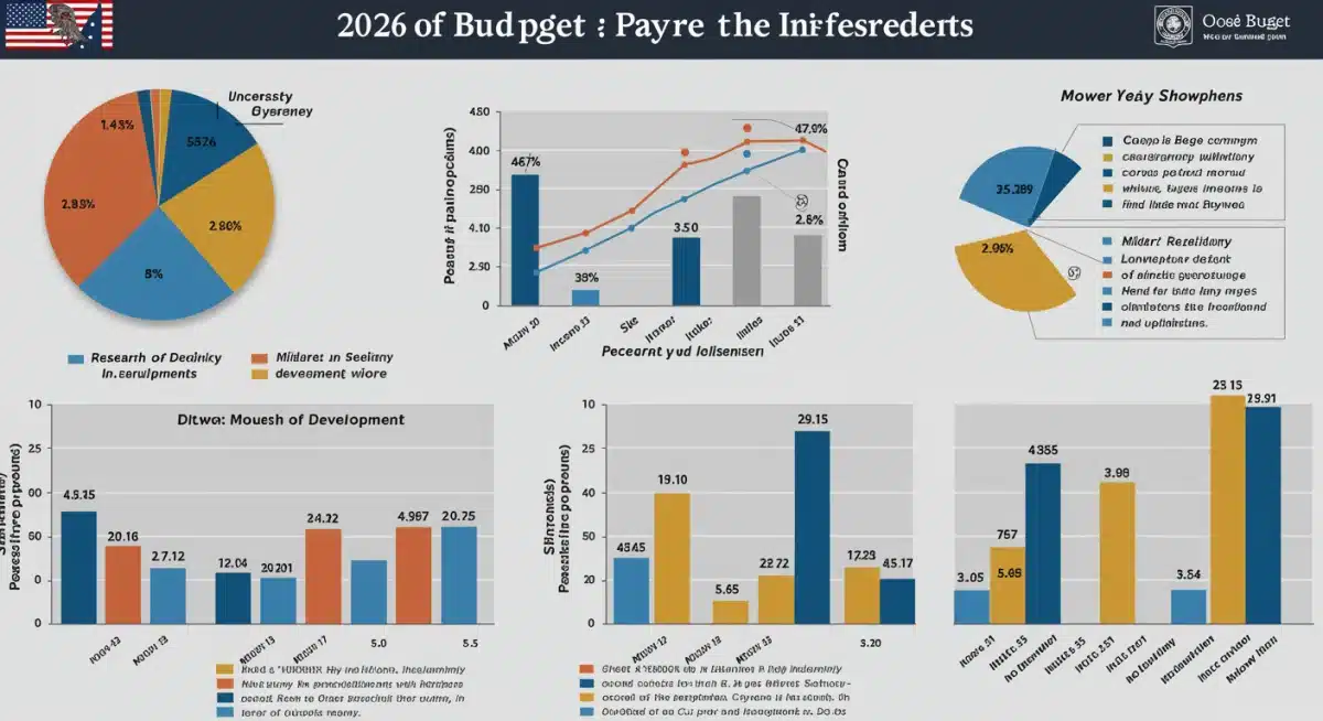 Infographic detailing the breakdown of the 2026 US Department of Defense budget by category.