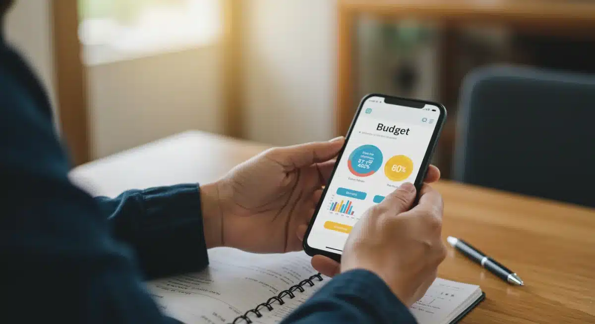 Reviewing budget and expenses on a smartphone app