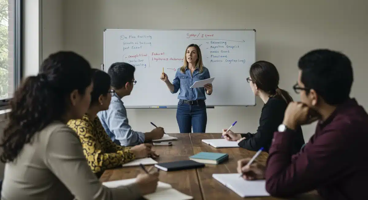 Community members attending a workshop about upcoming federal benefit changes, demonstrating engagement.