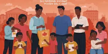 Diverse community benefiting from federal poverty reduction programs, symbolizing increased funding and social impact.