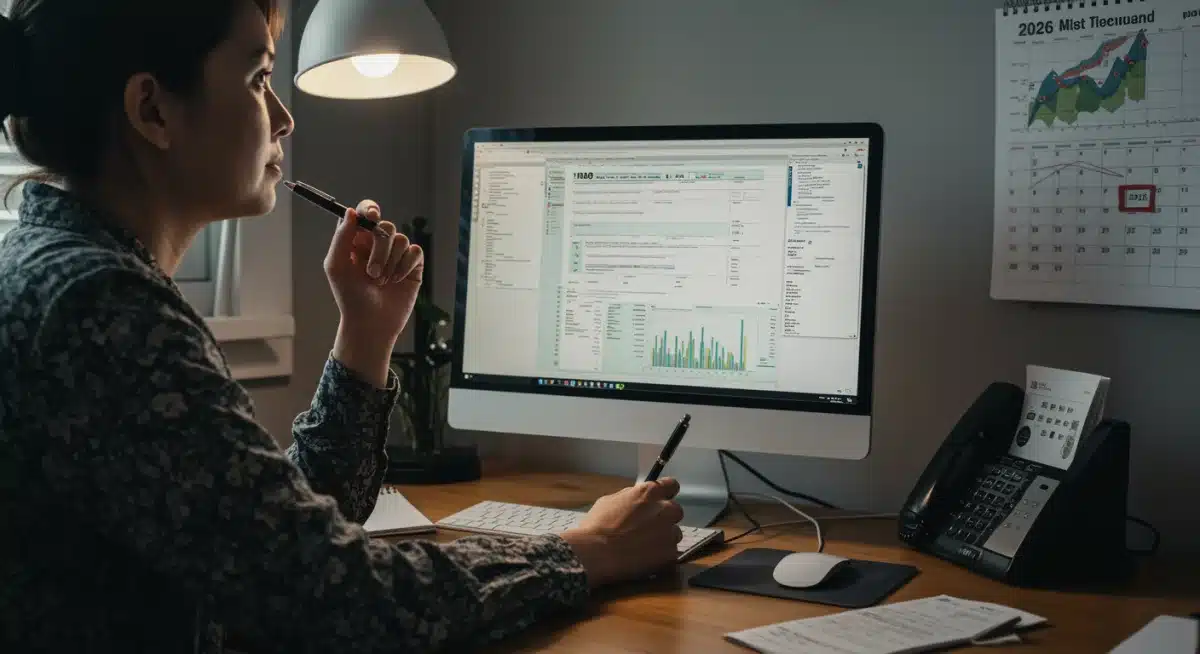 Individual analyzing financial data and tax forms for 2026 tax changes