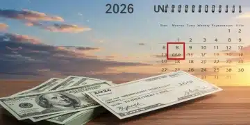 Calendar highlighting 2026 with stack of money, symbolizing new unemployment benefits maximum weekly payment of $650.