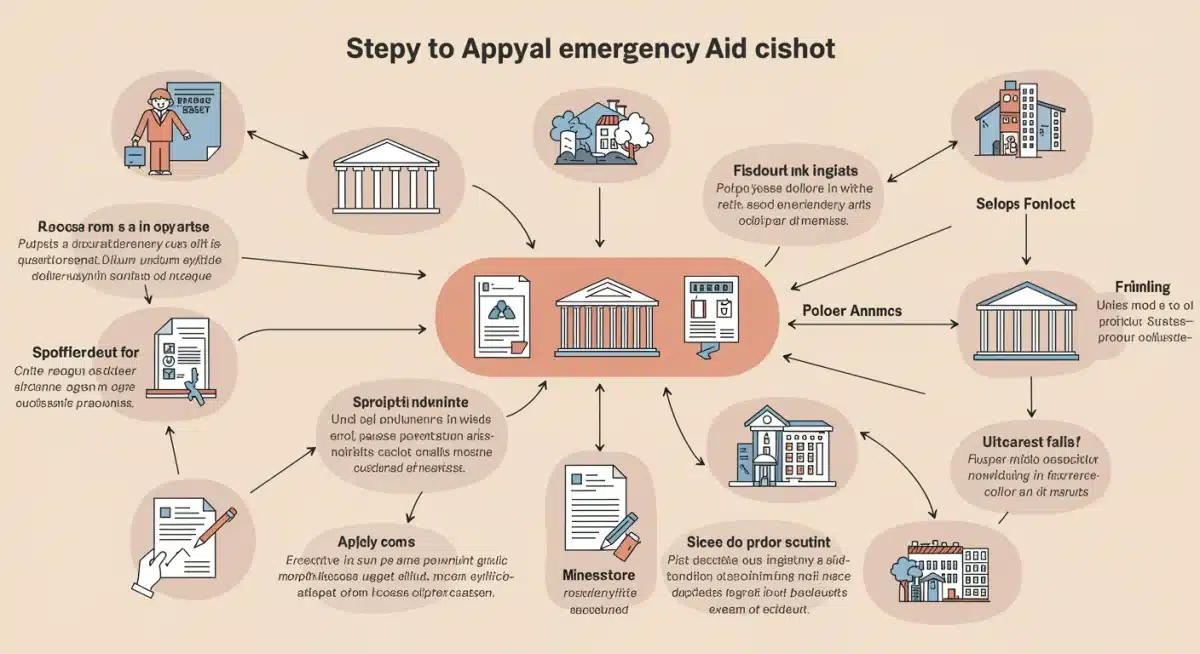 Flowchart depicting steps for federal emergency aid application 2026