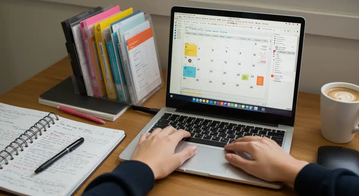 Organized digital workspace for effective online learning, showing productivity tools.