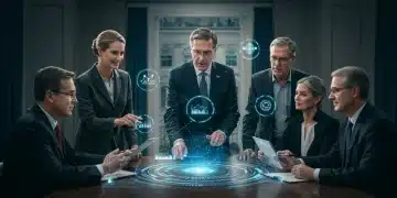 White House officials and AI experts collaborating on a digital governance framework for artificial intelligence.