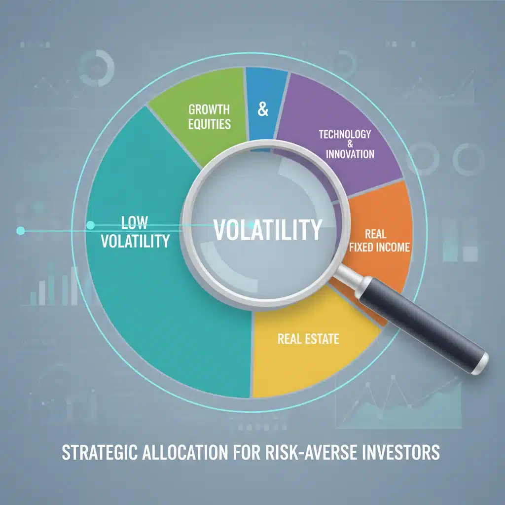 Diversified investment portfolio emphasizing strategic allocation to low-volatility assets.
