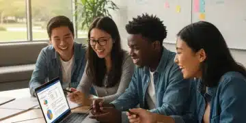 Students reviewing FAFSA documents for federal grants