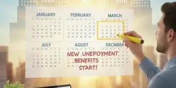 Calendar marking three months for new unemployment benefits 2026 planning