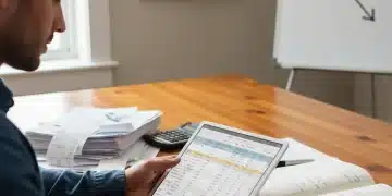 Person reviewing financial data for 2026 budget planning