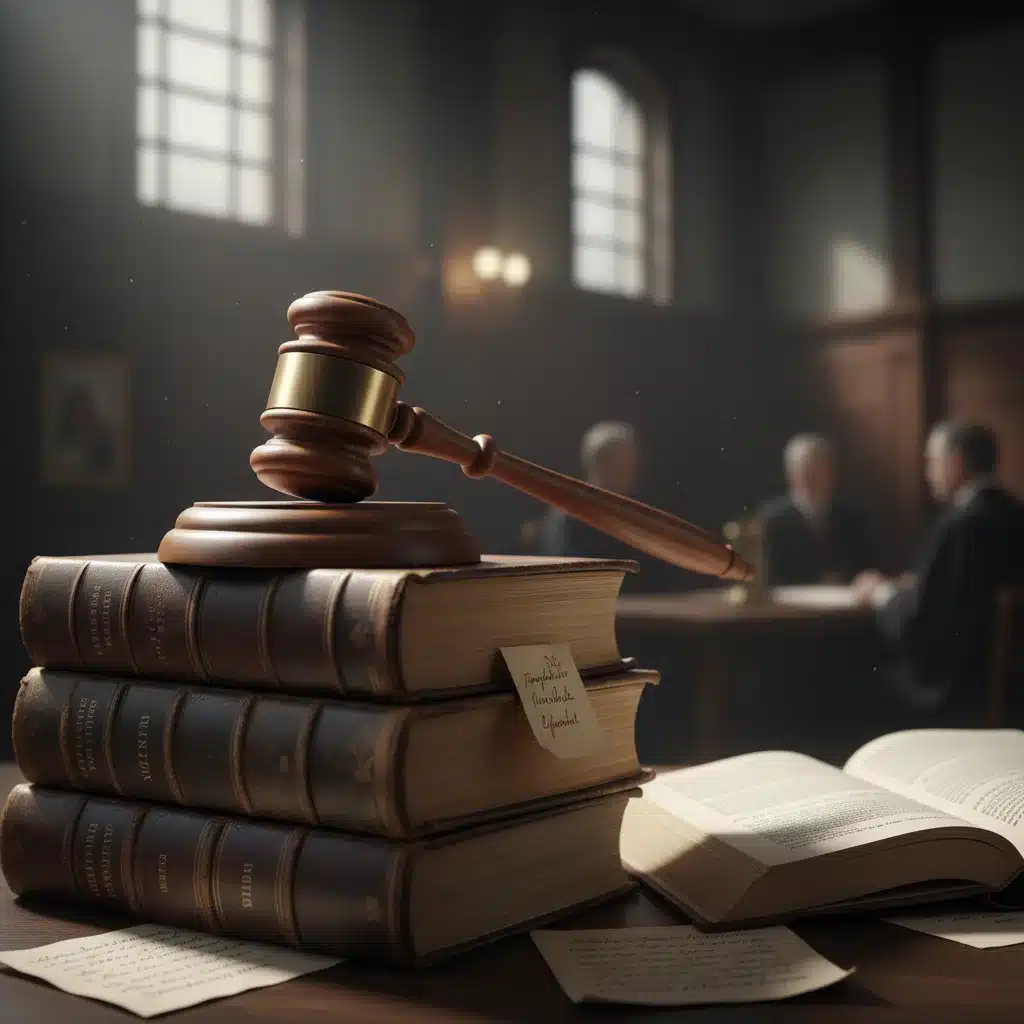 Gavel on legal books, symbolizing judicial decisions and legal precedent.