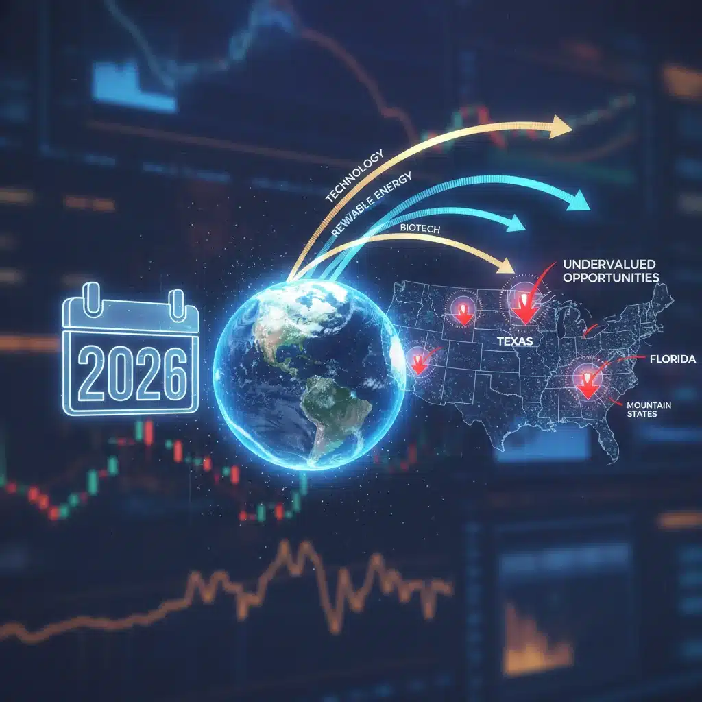 Global market trend analysis highlighting US stock opportunities for 2026