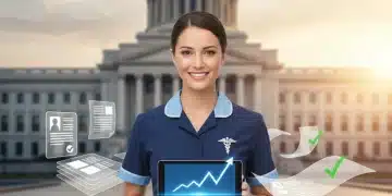 Public service professional reviewing student loan forgiveness criteria on a tablet